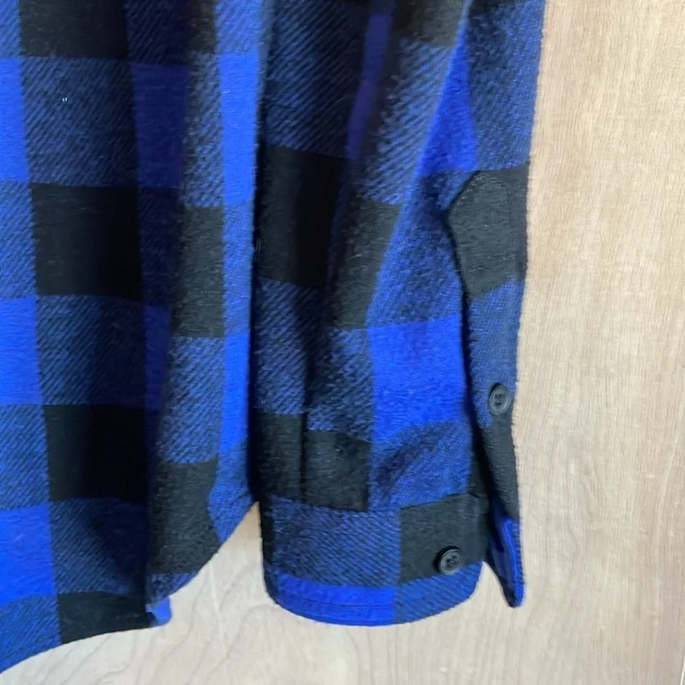 Casa Cabana Women’s Sienna Blue Black Checked Longline Shacket EUC Sz: M